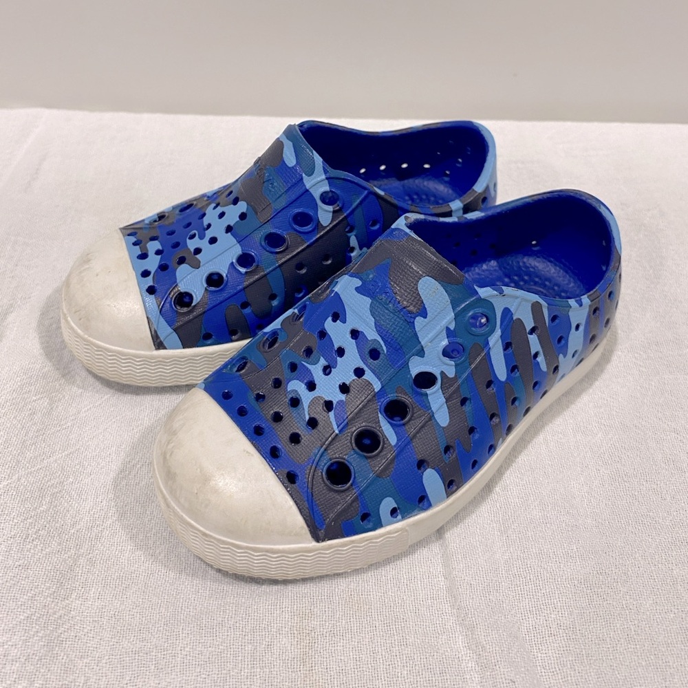 Native Jefferson Blue Camo Waterproof Shoes Toddler Size C6